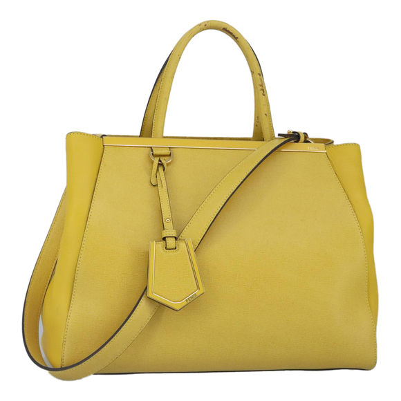 FENDI Handbags - FENDI To joule Hand Bag Leather 2way Yellow Gold Auth 100188